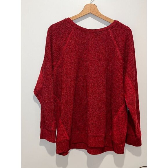 Torrid Red Textured Knit Crew Neck Long Sleeve Pullover Sweater Women's Size 1x - Picture 5 of 9